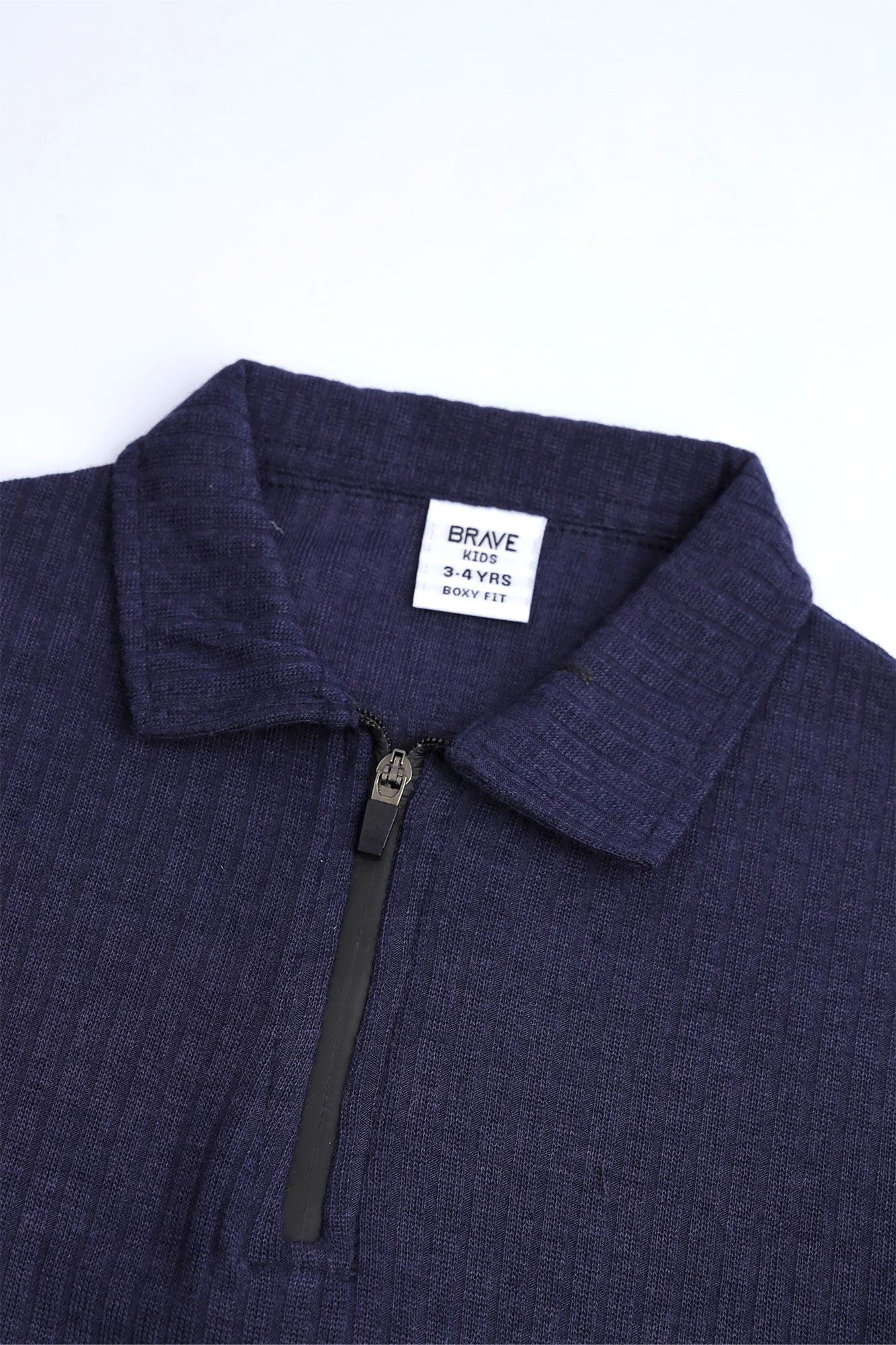 Boys' Textured Zip-Neck Boxy Polo