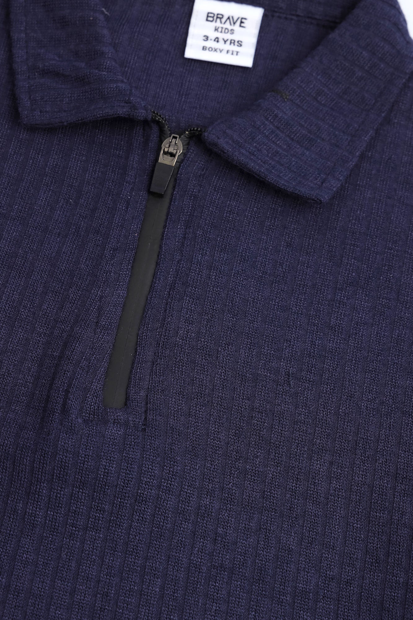 Boys' Textured Zip-Neck Boxy Polo