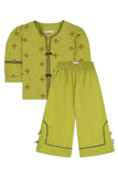 Girls’ Embroidered Green Co-Ord Set