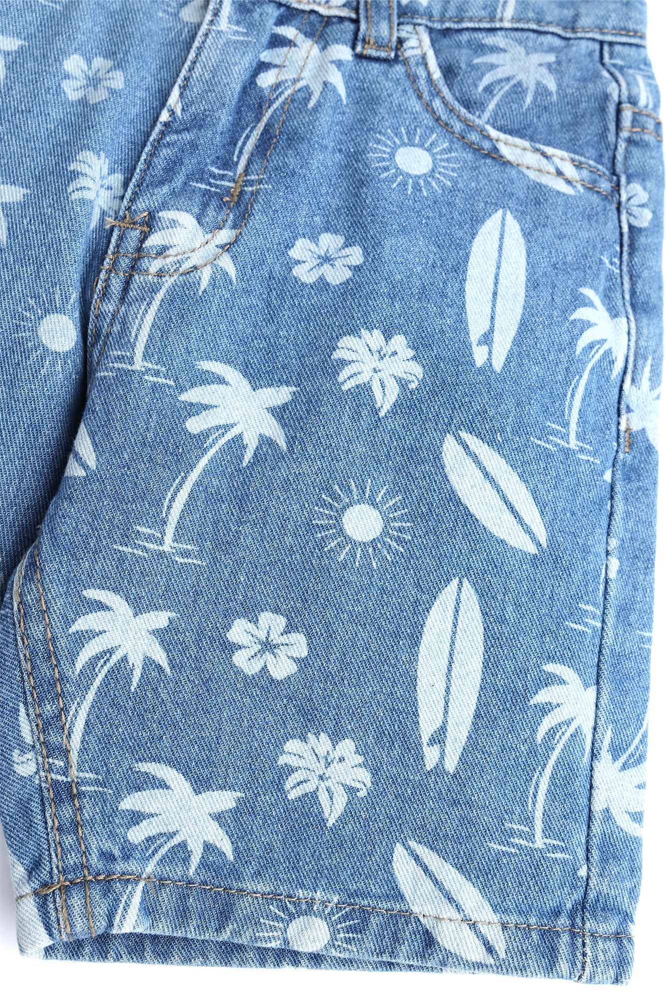 BOYS PRINTED DENIM SHORTS