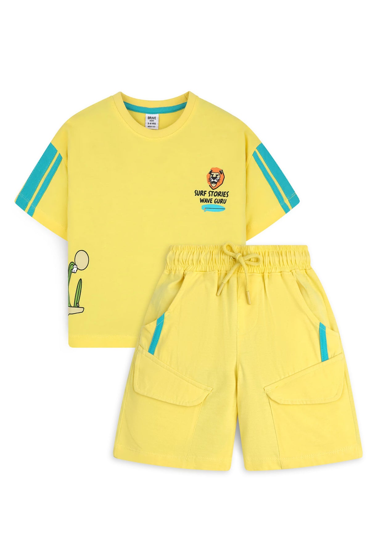 Wave Surf Graphic Boxy Fit T-Shirt & Short