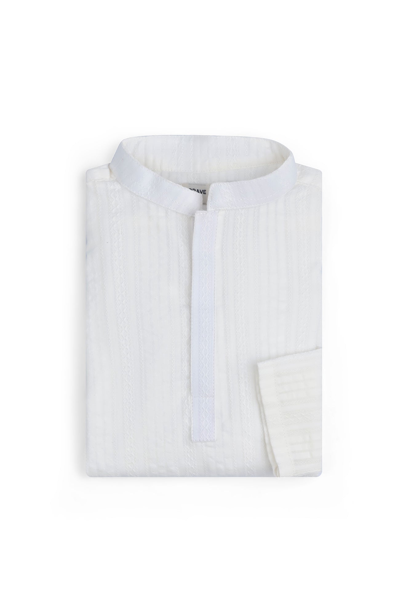 Boys' White Pinstripe Kurta