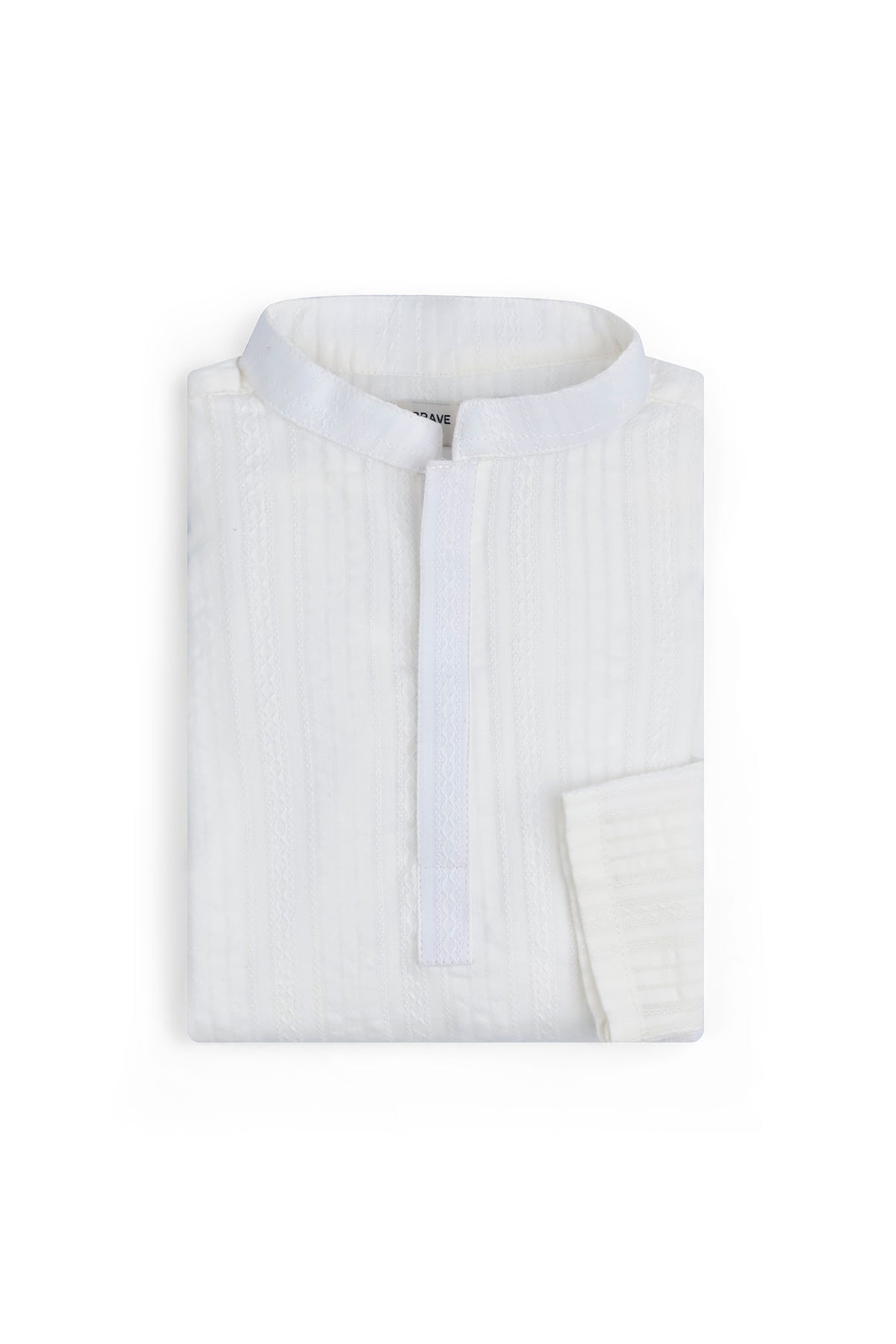 Boys' White Pinstripe Kurta