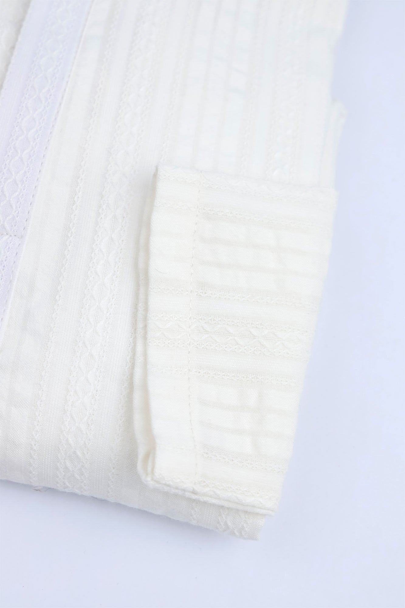 Boys' White Pinstripe Kurta