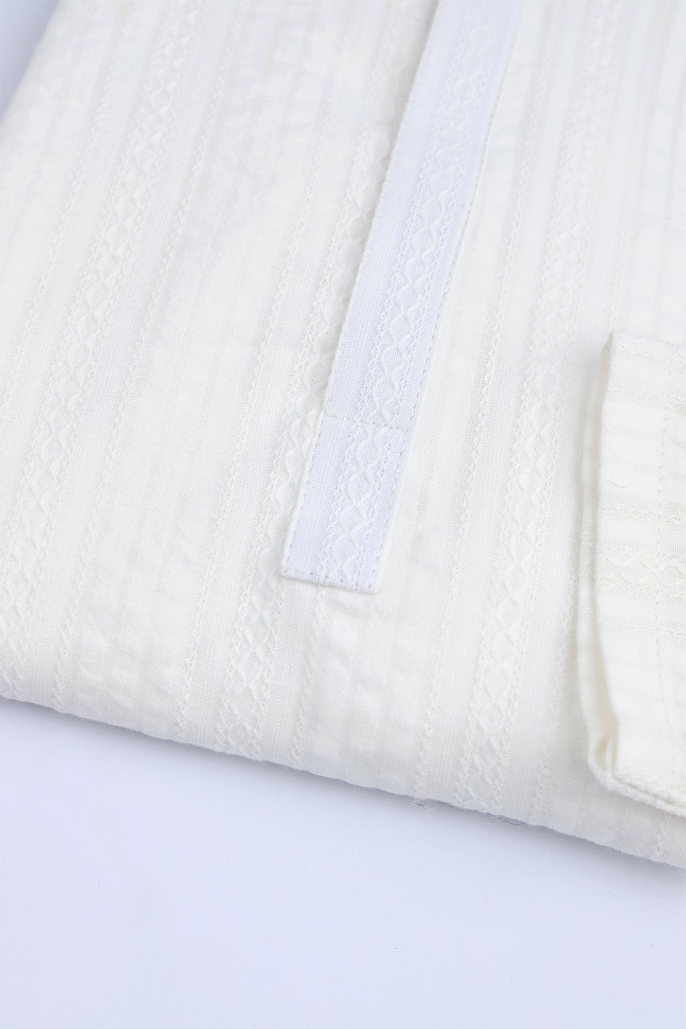 Boys' White Pinstripe Kurta