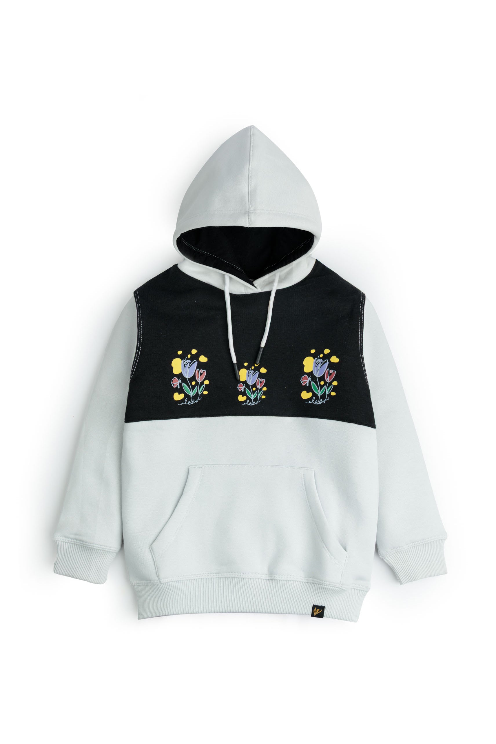 Girls Floral Fleece Hoodie