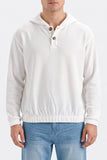 TEXTURED HENLEY  HOODIE