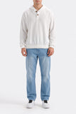 TEXTURED HENLEY  HOODIE
