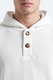 TEXTURED HENLEY  HOODIE