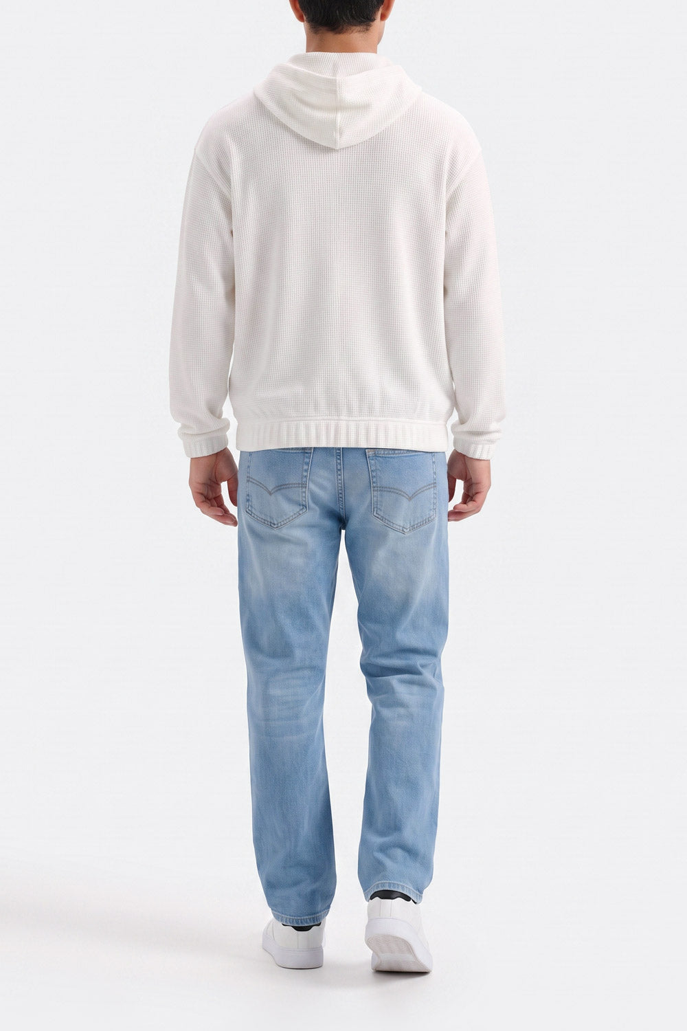 TEXTURED HENLEY  HOODIE
