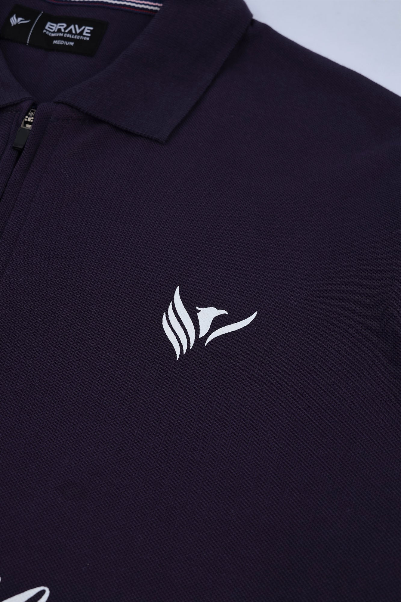 Men's Plum "Brave" Quarter-Zip Polo