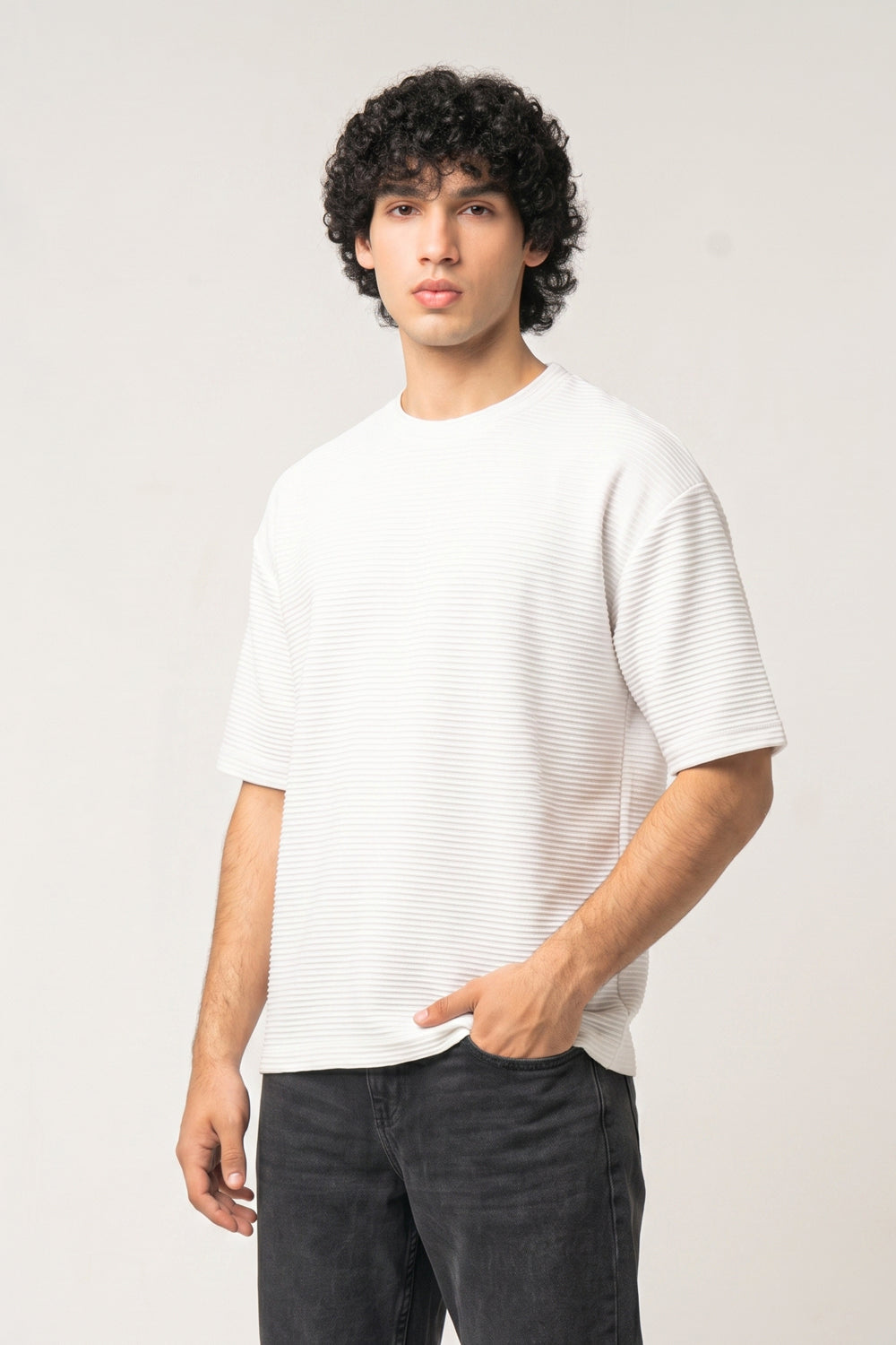 JACQUARD BOXY FIT TEE