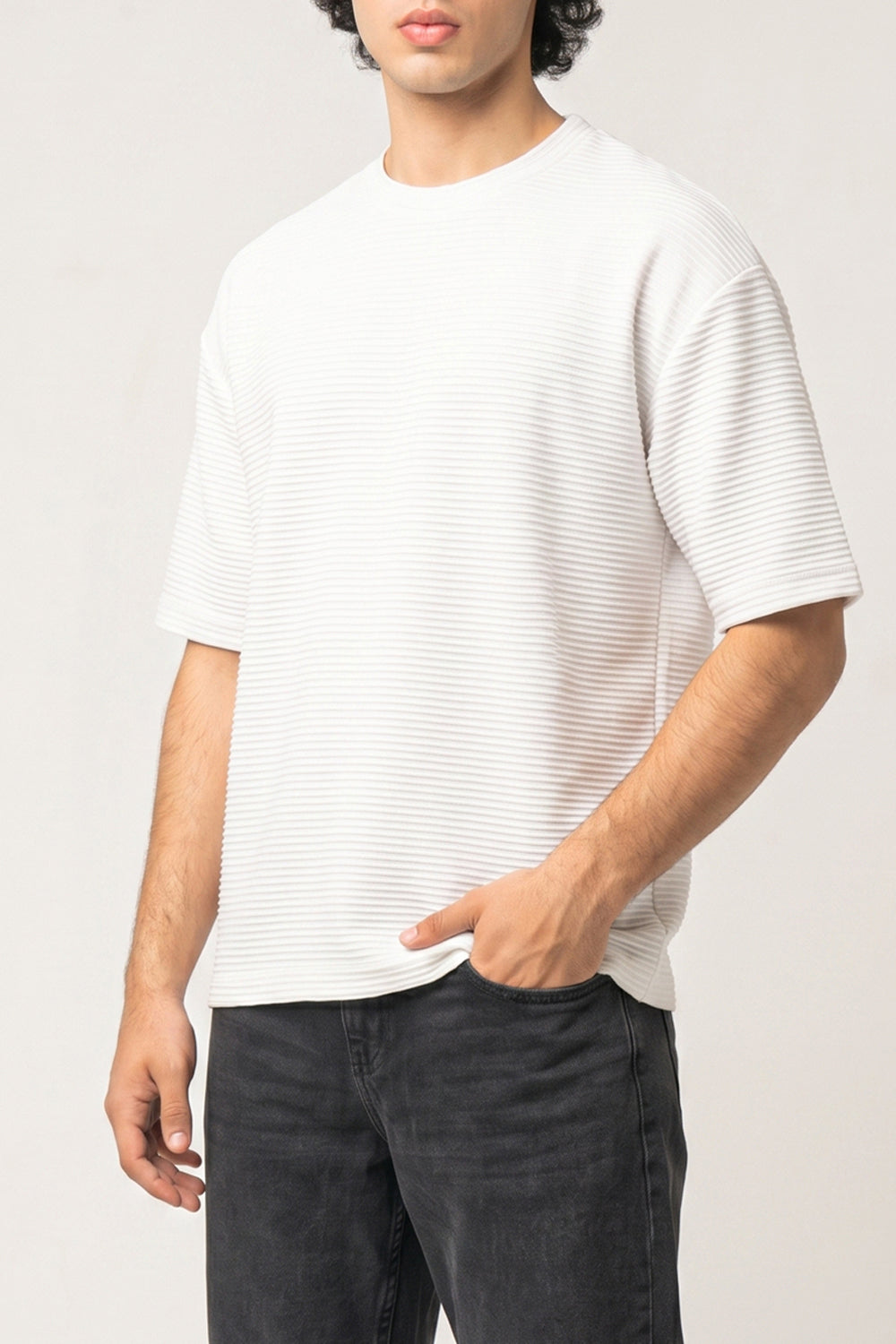 JACQUARD BOXY FIT TEE