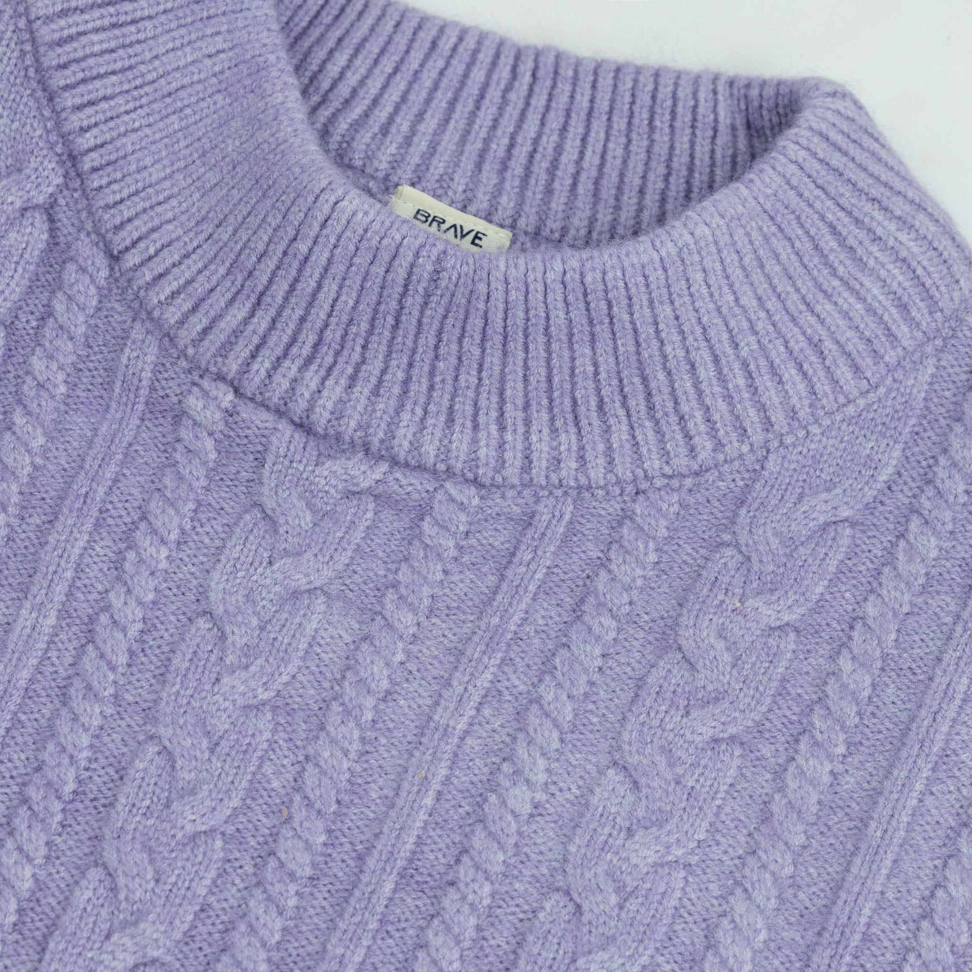 Cable Knit Mock Neck Sweater