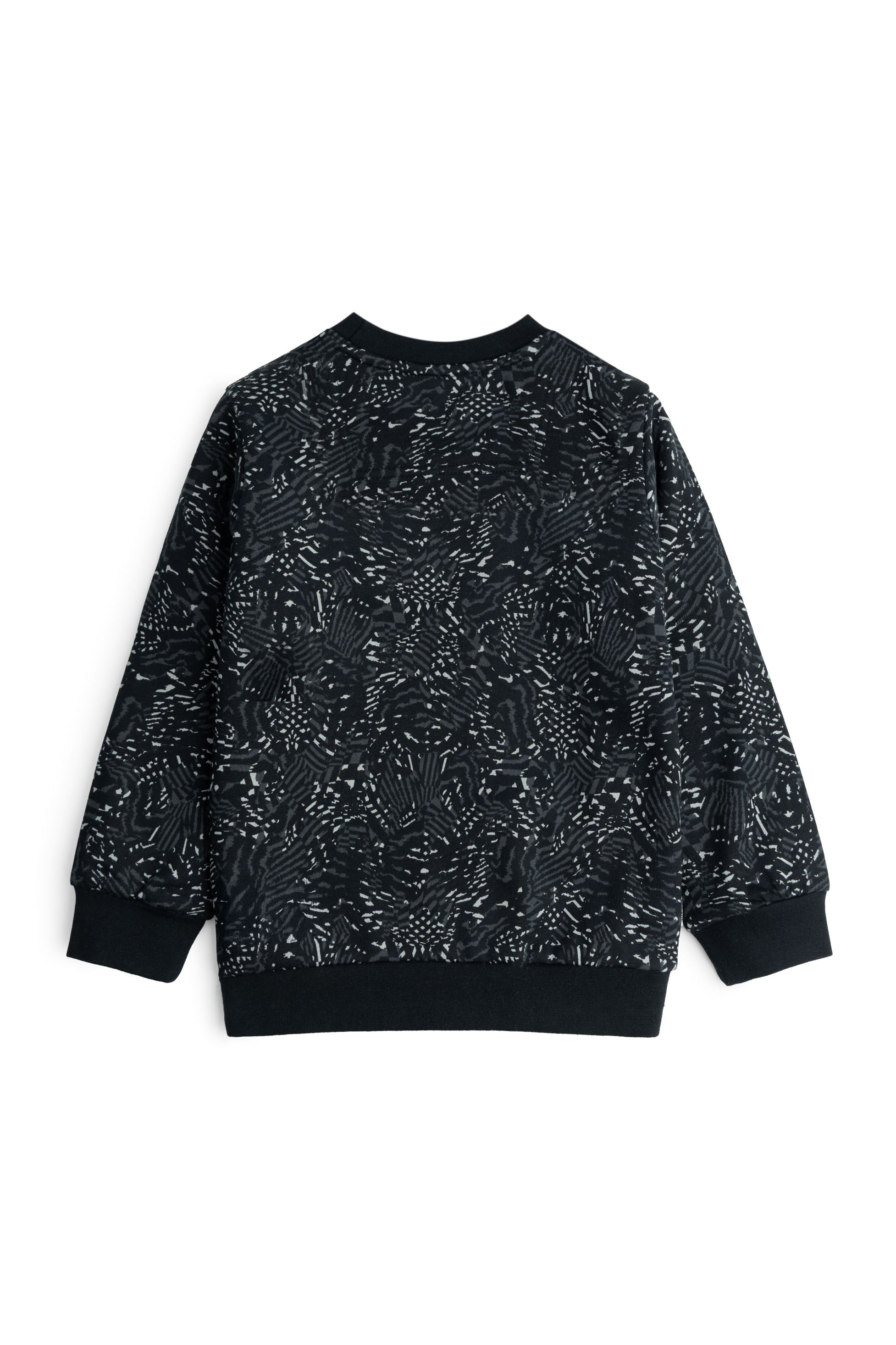 Black & Gray Abstract Pattern Crewneck Sweatshirt