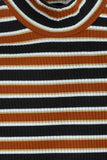 Striped Ribbed Mock Neck