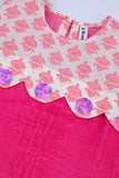 Girls Velvet Scalloped Pinafore Dress
