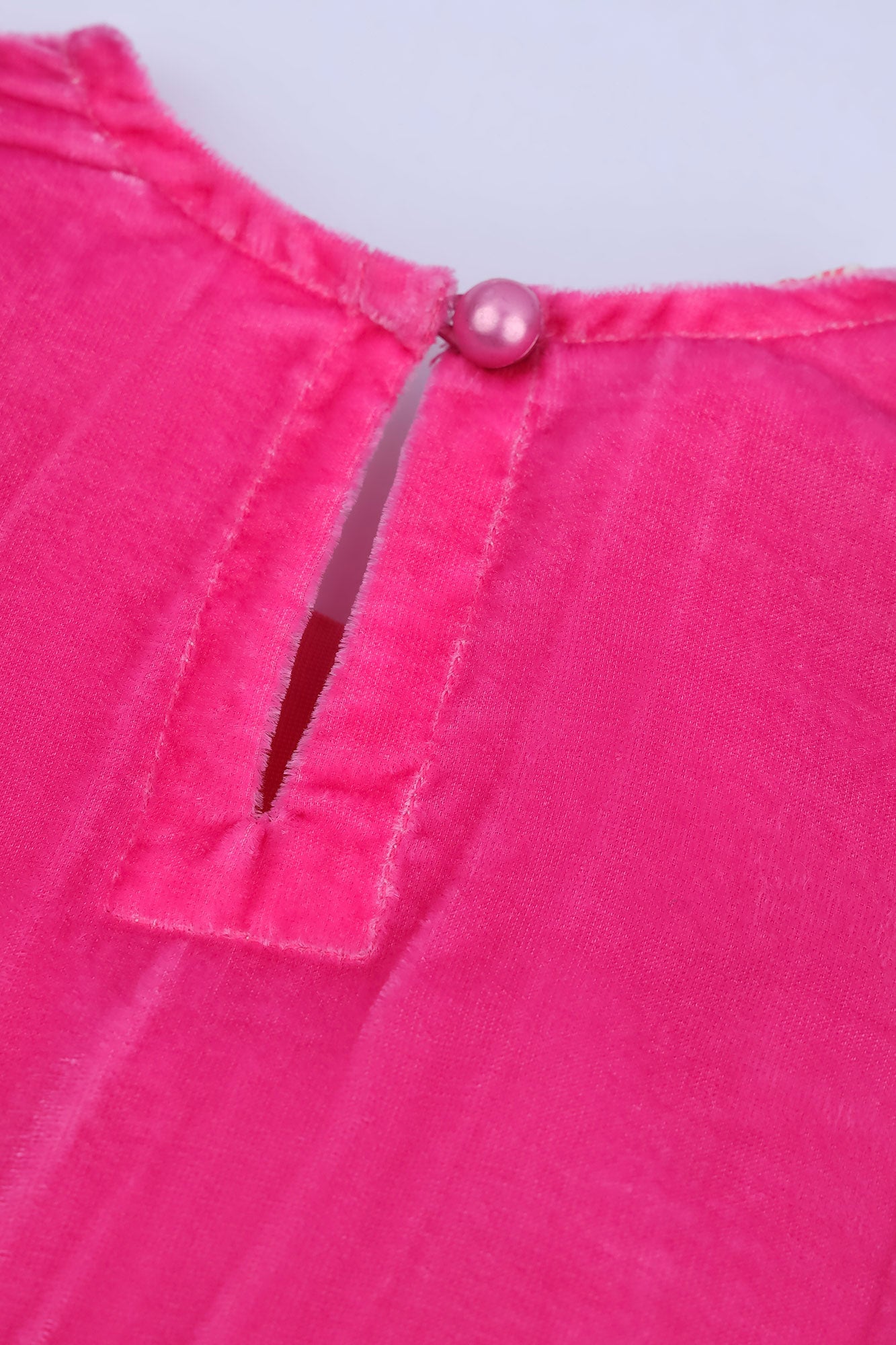 Girls Velvet Scalloped Pinafore Dress