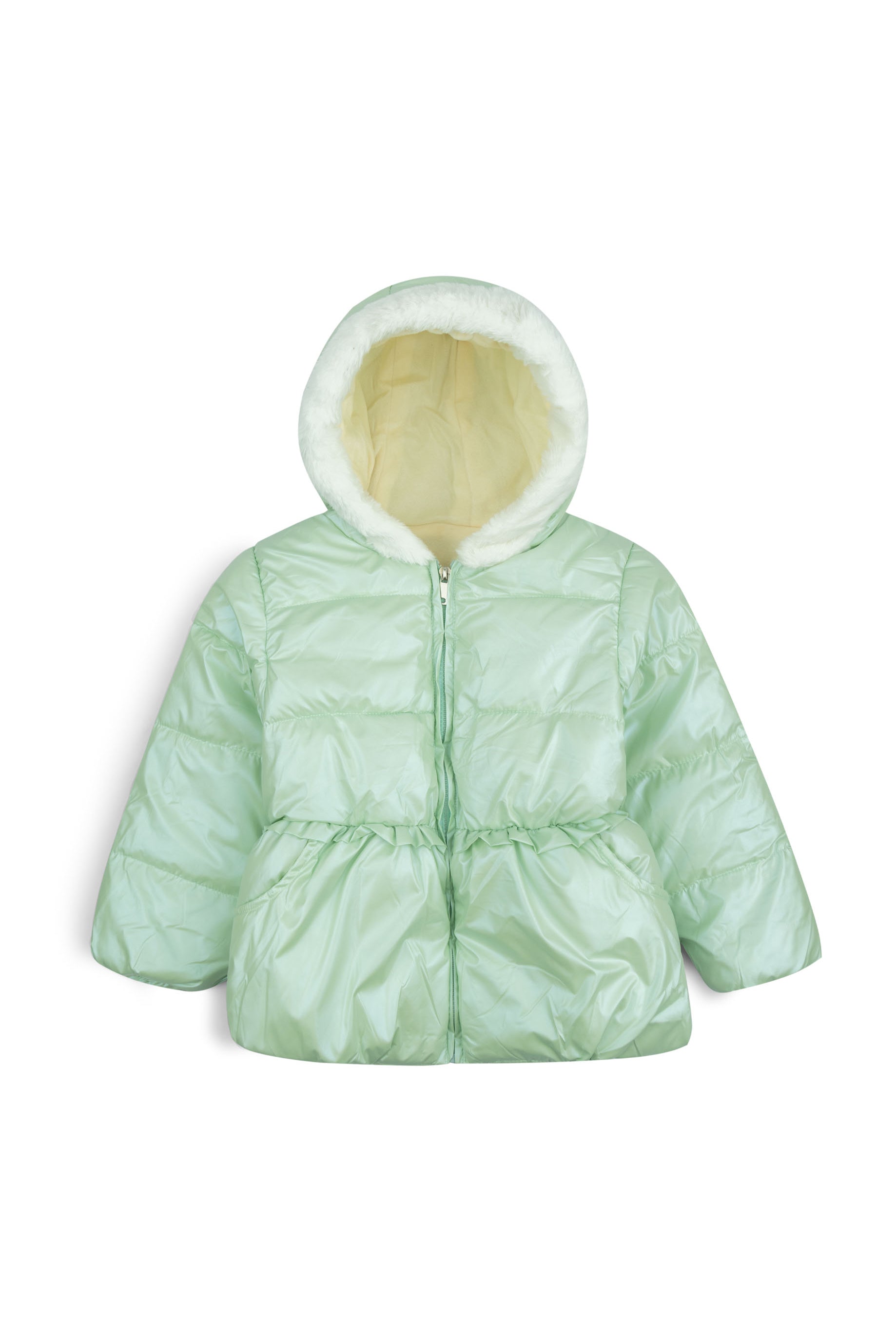 Puffer Jacket with Faux Fur Hood
