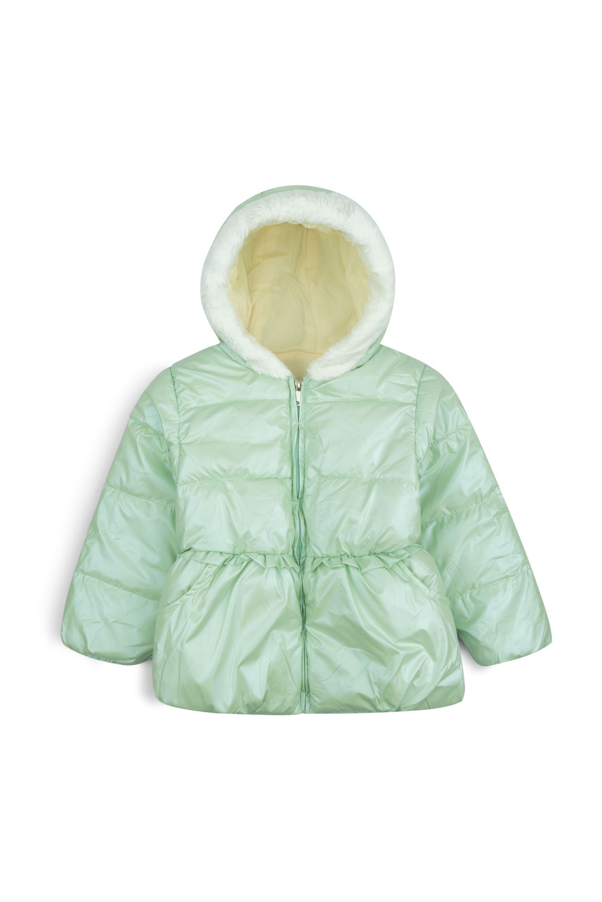 Puffer Jacket with Faux Fur Hood