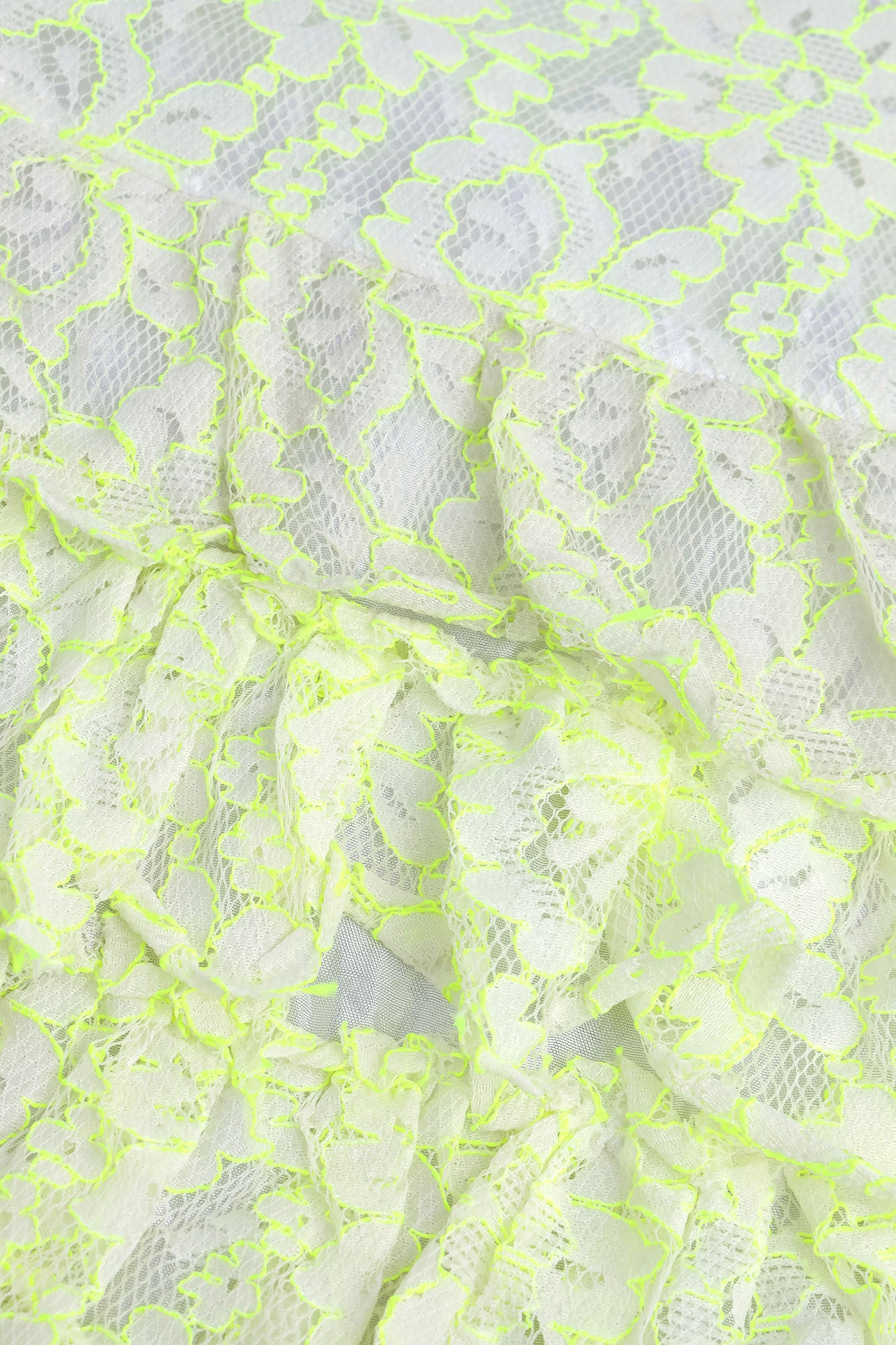 Girls Neon Lace Tiered Ruffle Frock