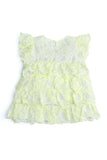 Girls Neon Lace Tiered Ruffle Frock