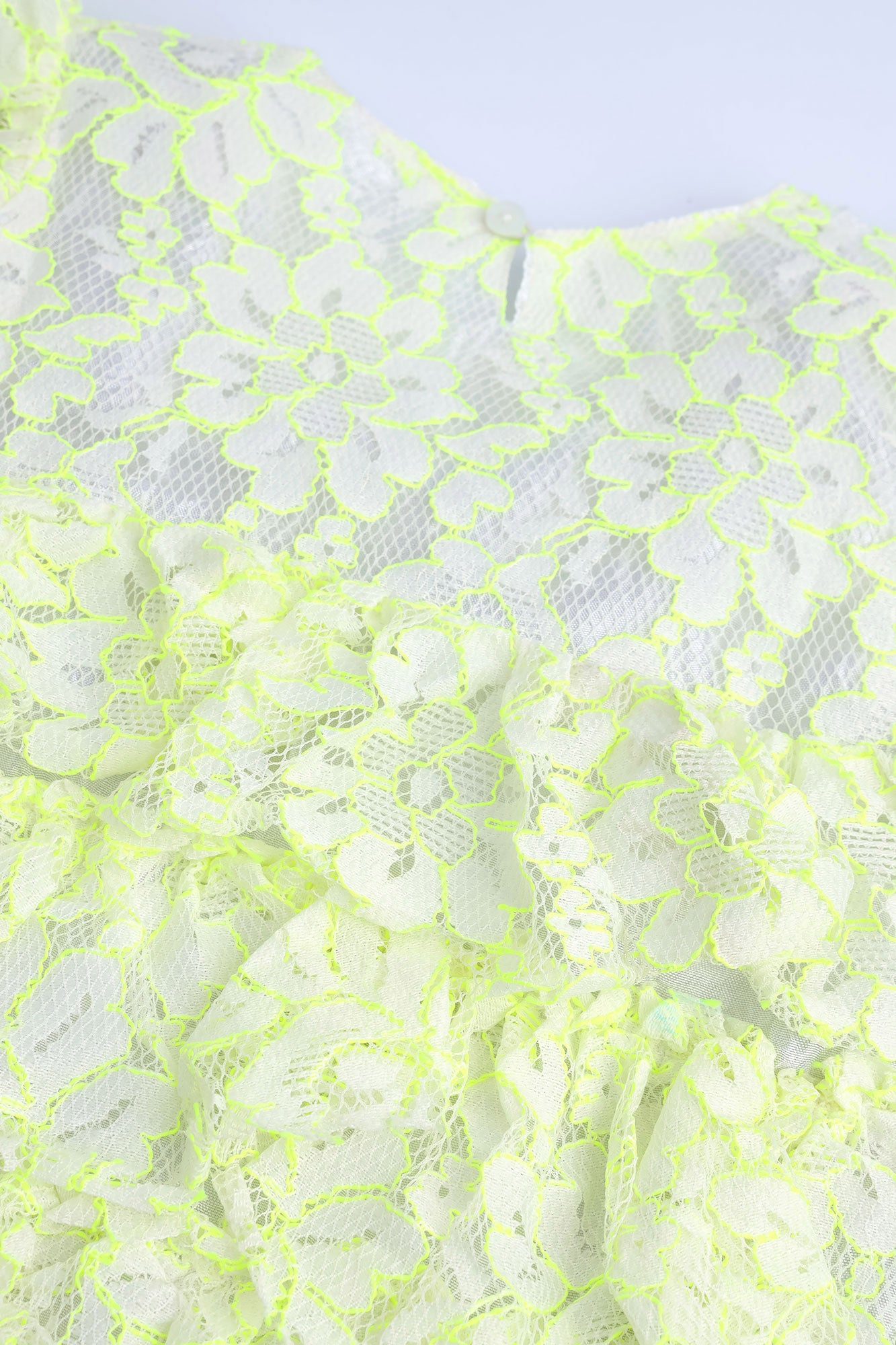 Girls Neon Lace Tiered Ruffle Frock
