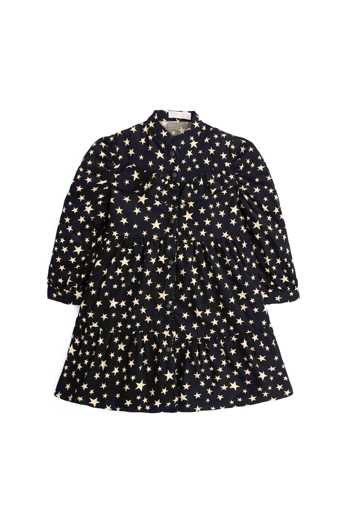 Star Print Corduroy Tiered Frock