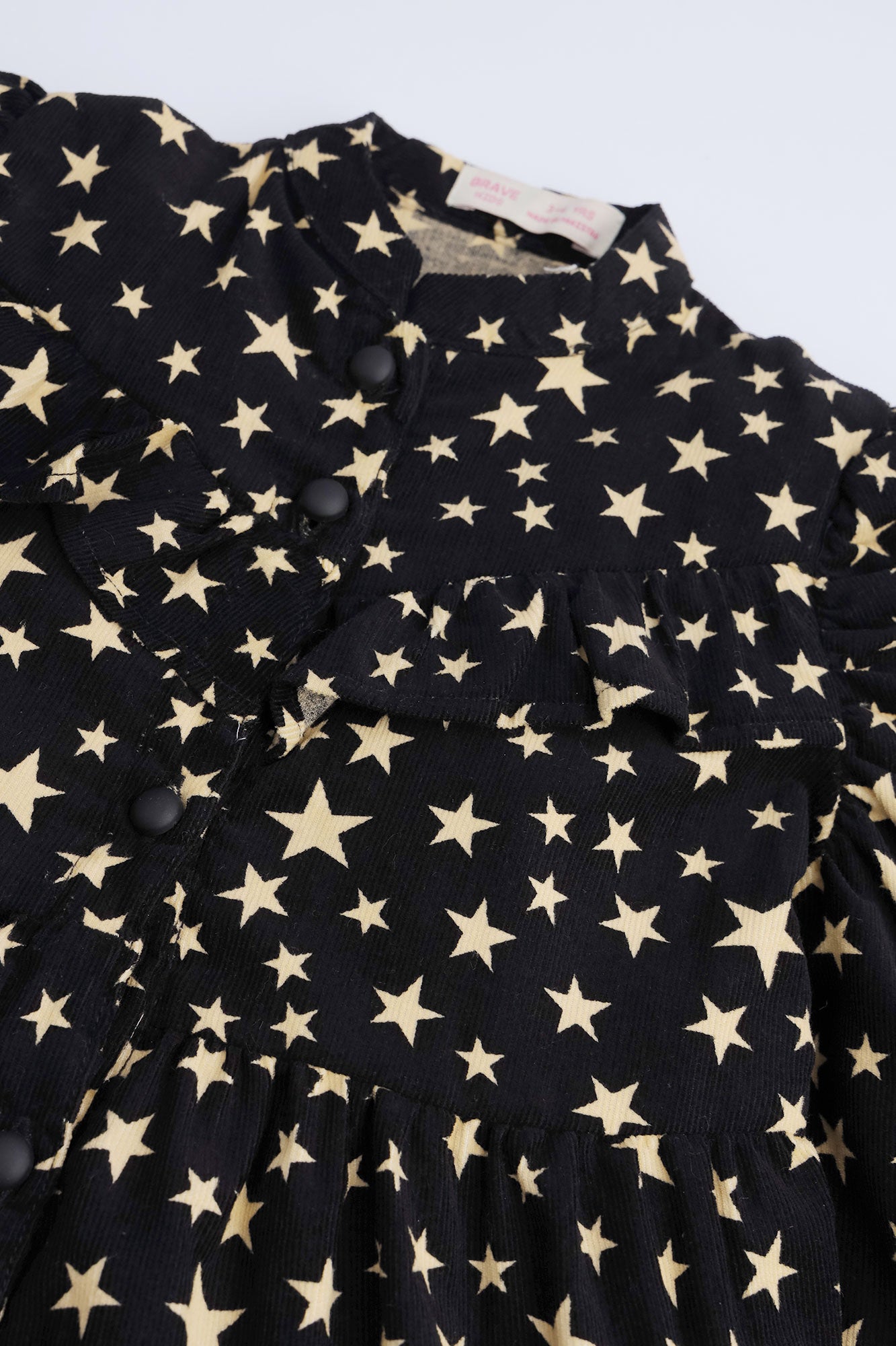 Star Print Corduroy Tiered Frock