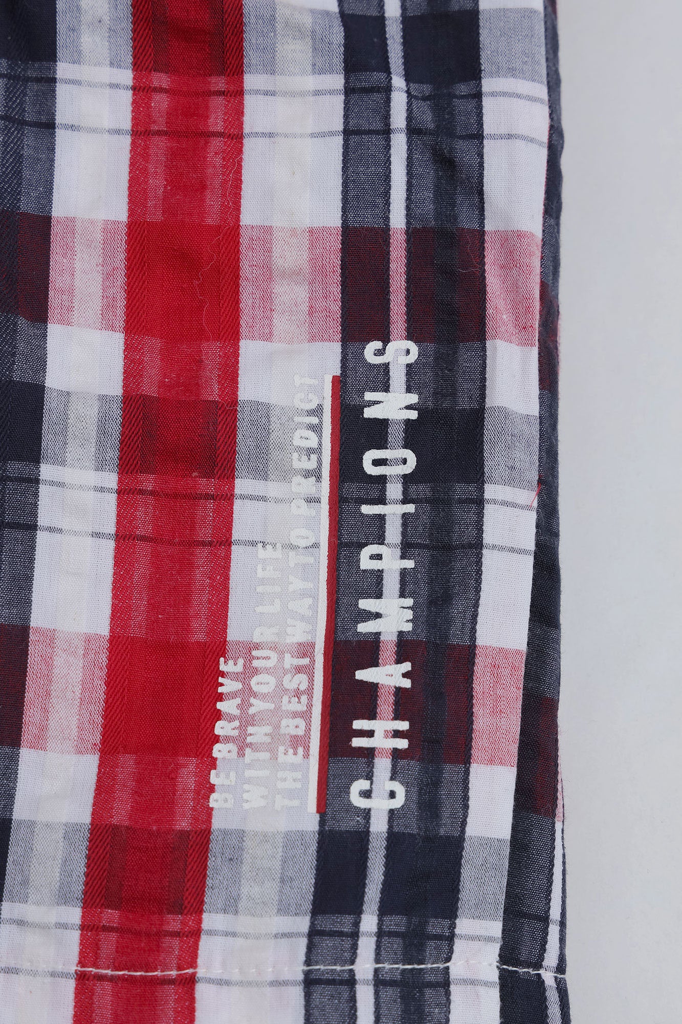 Boys Plaid Champions Shorts