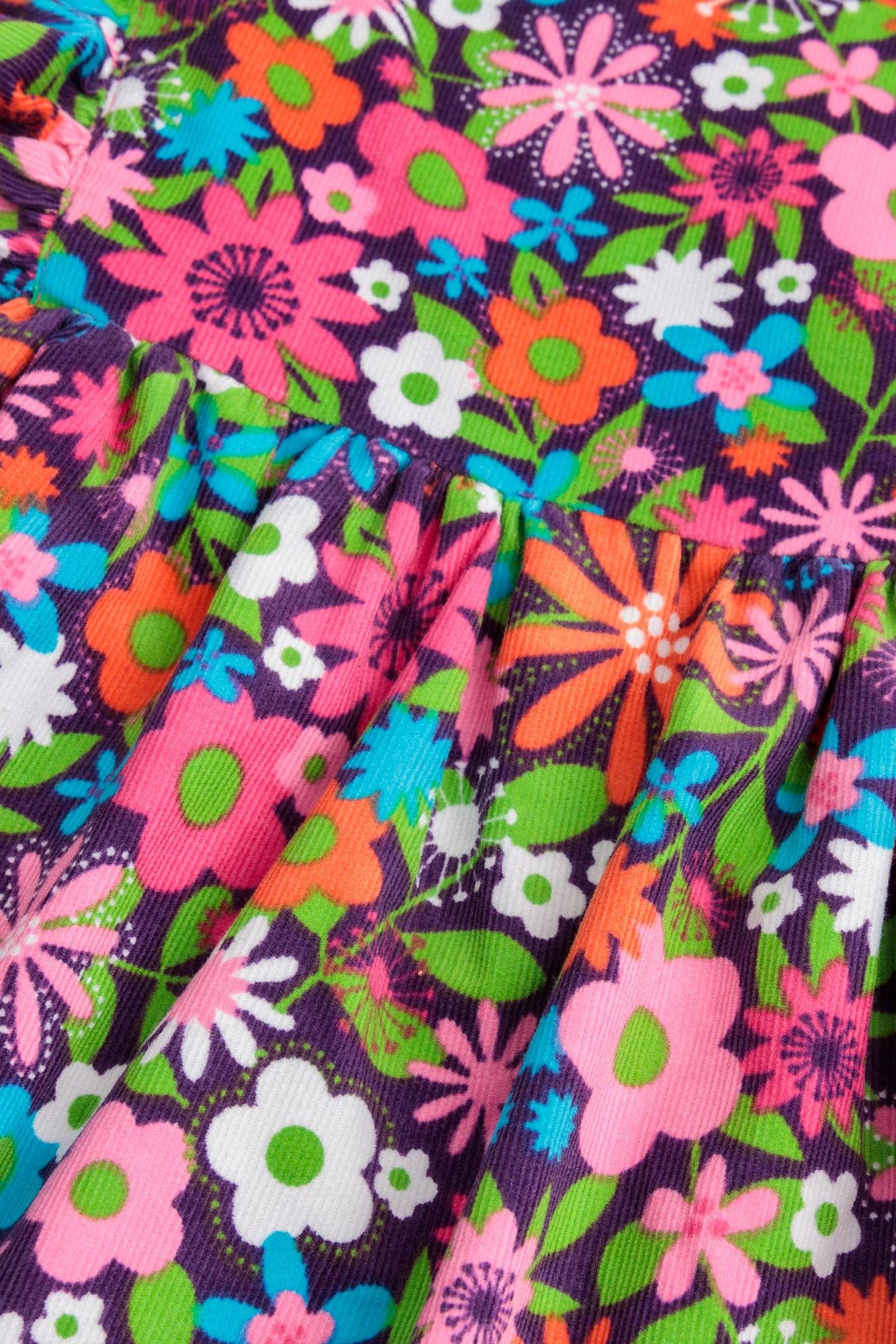 RUFFLE Corduroy Floral Dress