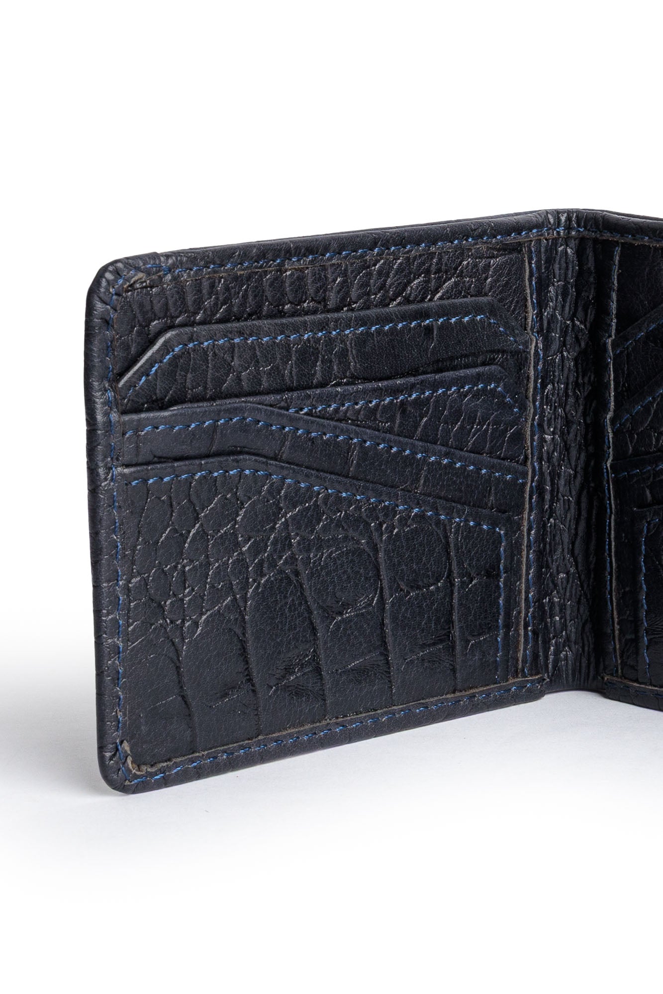 Men's Croc-Embossed Leather Bifold Wallet