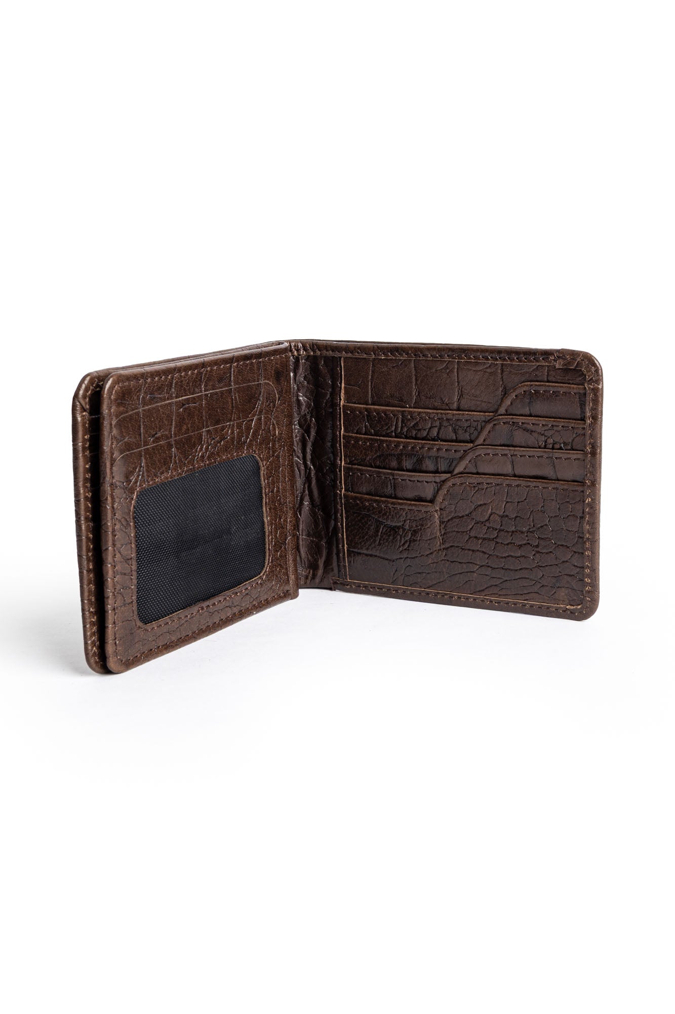 Men's Croc-Embossed Leather Bifold Wallet