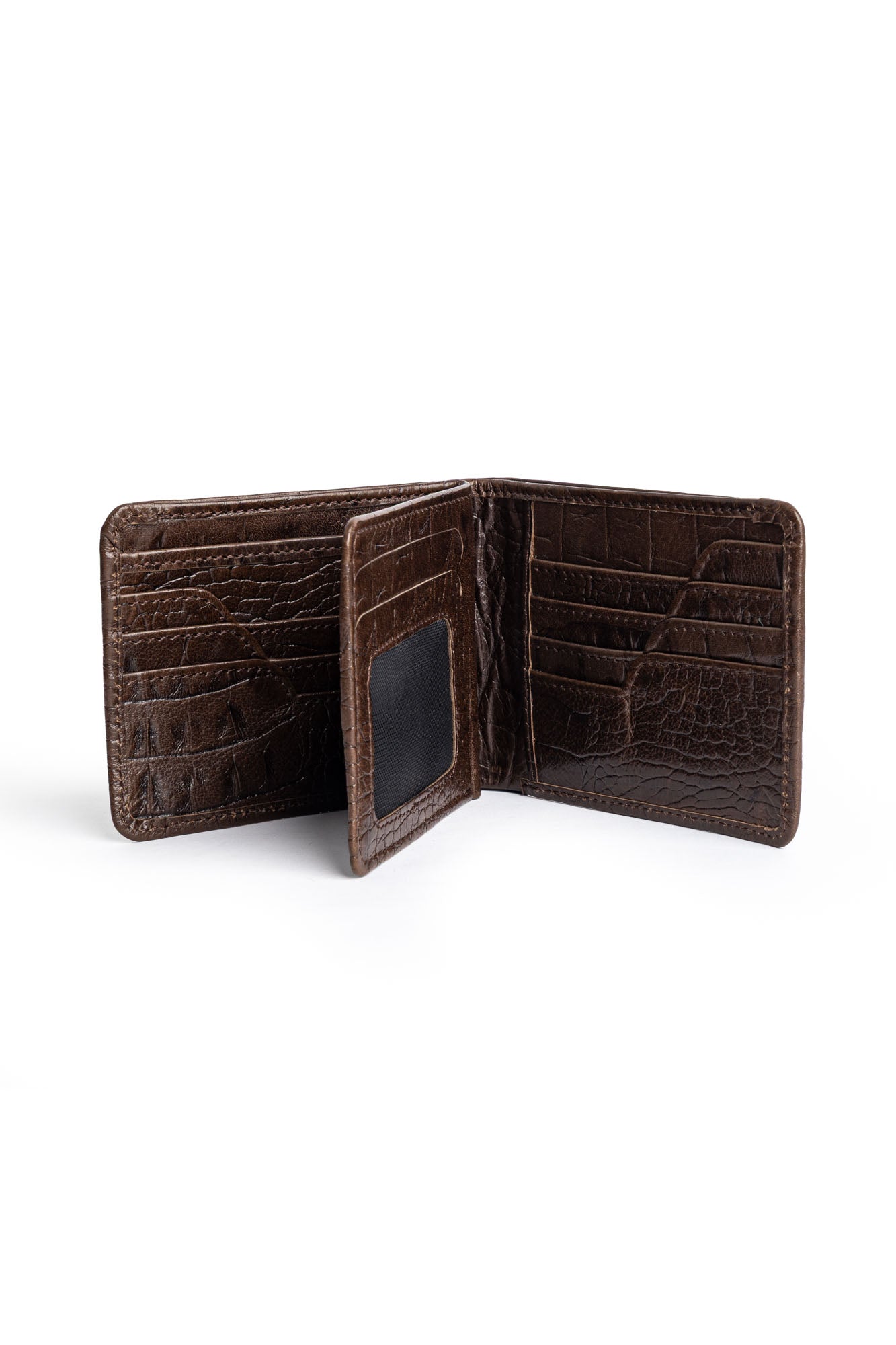 Men's Croc-Embossed Leather Bifold Wallet