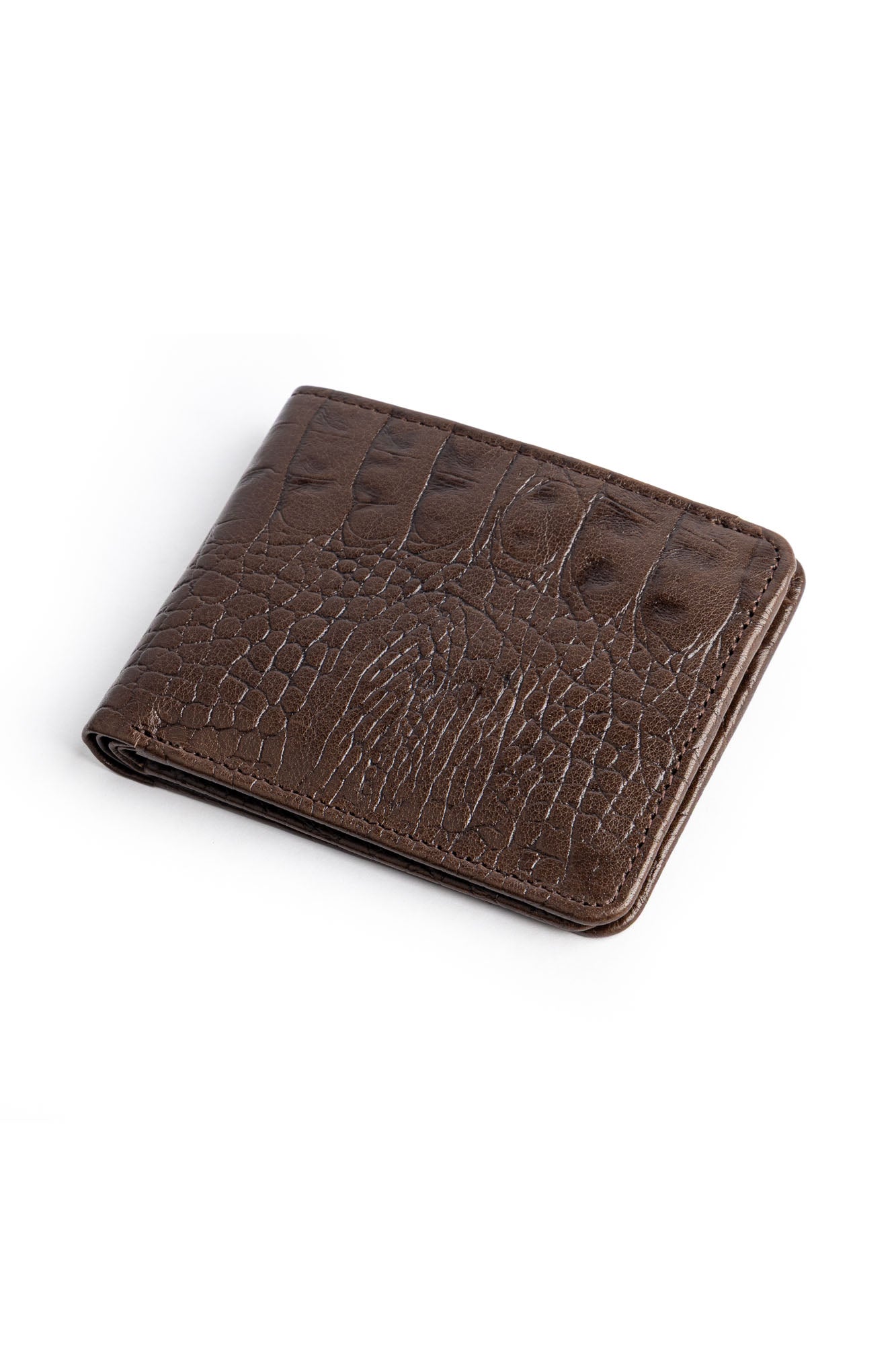 Men's Croc-Embossed Leather Bifold Wallet