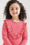 FANCY FRILL RIBBED TOP