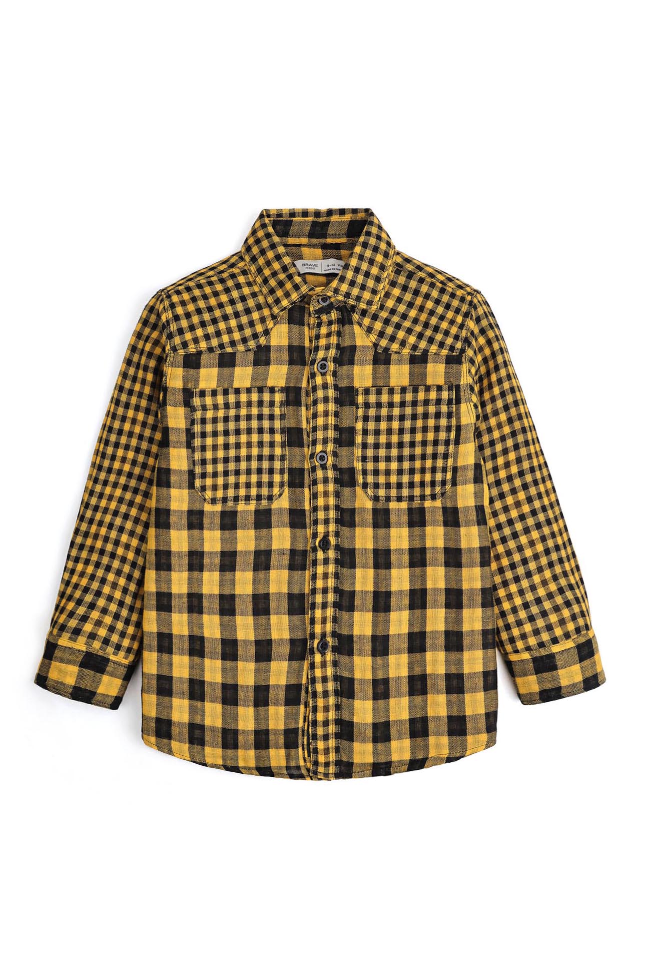 Boys' Black & Yellow Checkered Shirt
