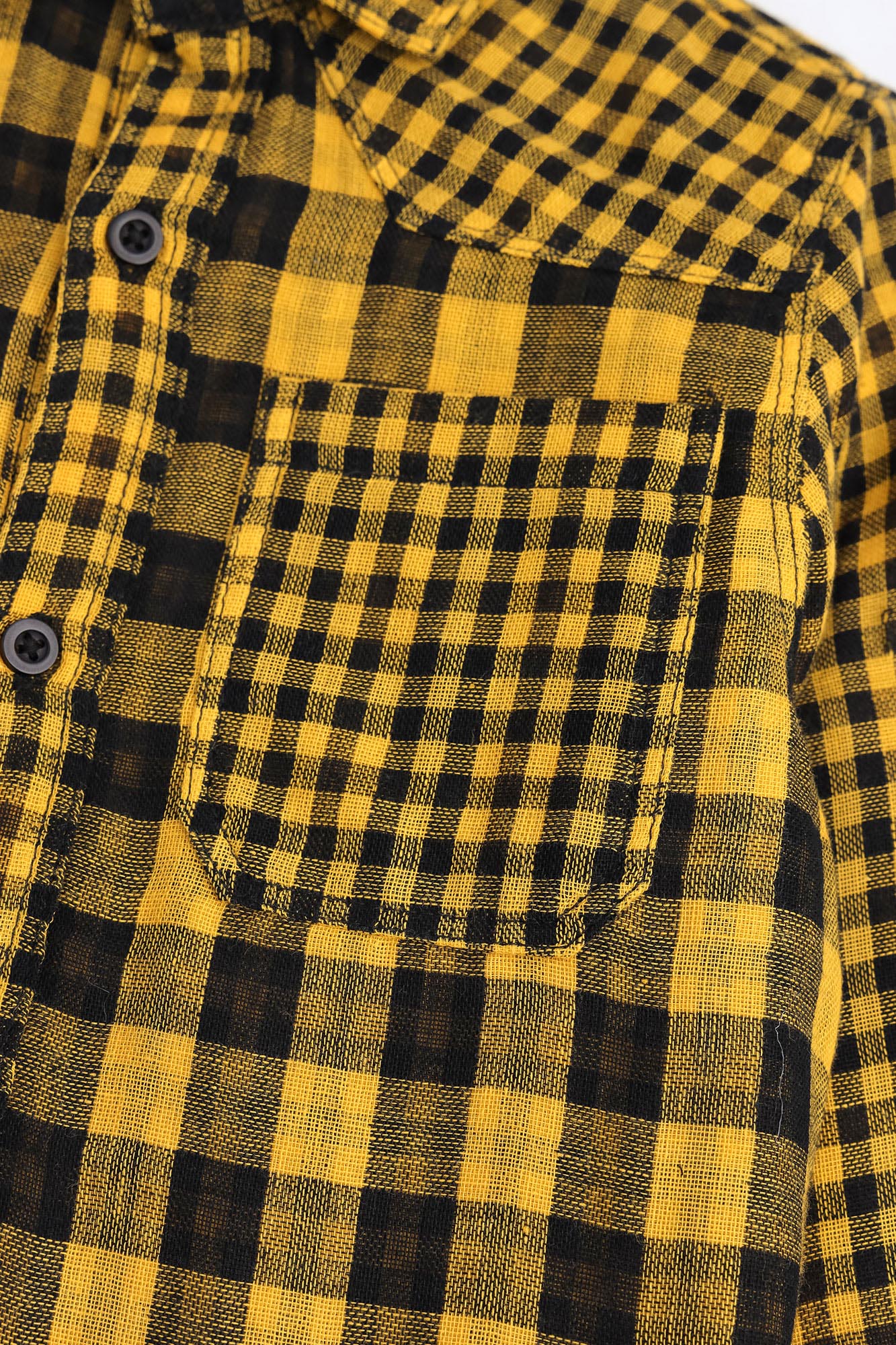 Boys' Black & Yellow Checkered Shirt
