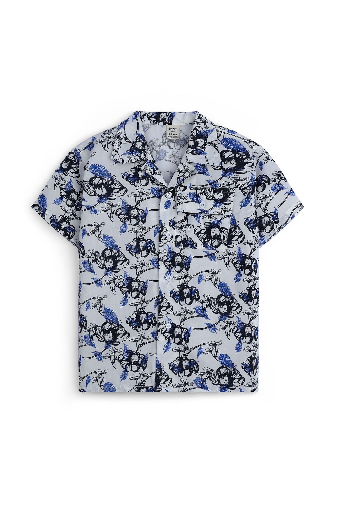 Boys' Floral Camp Collar Shirt