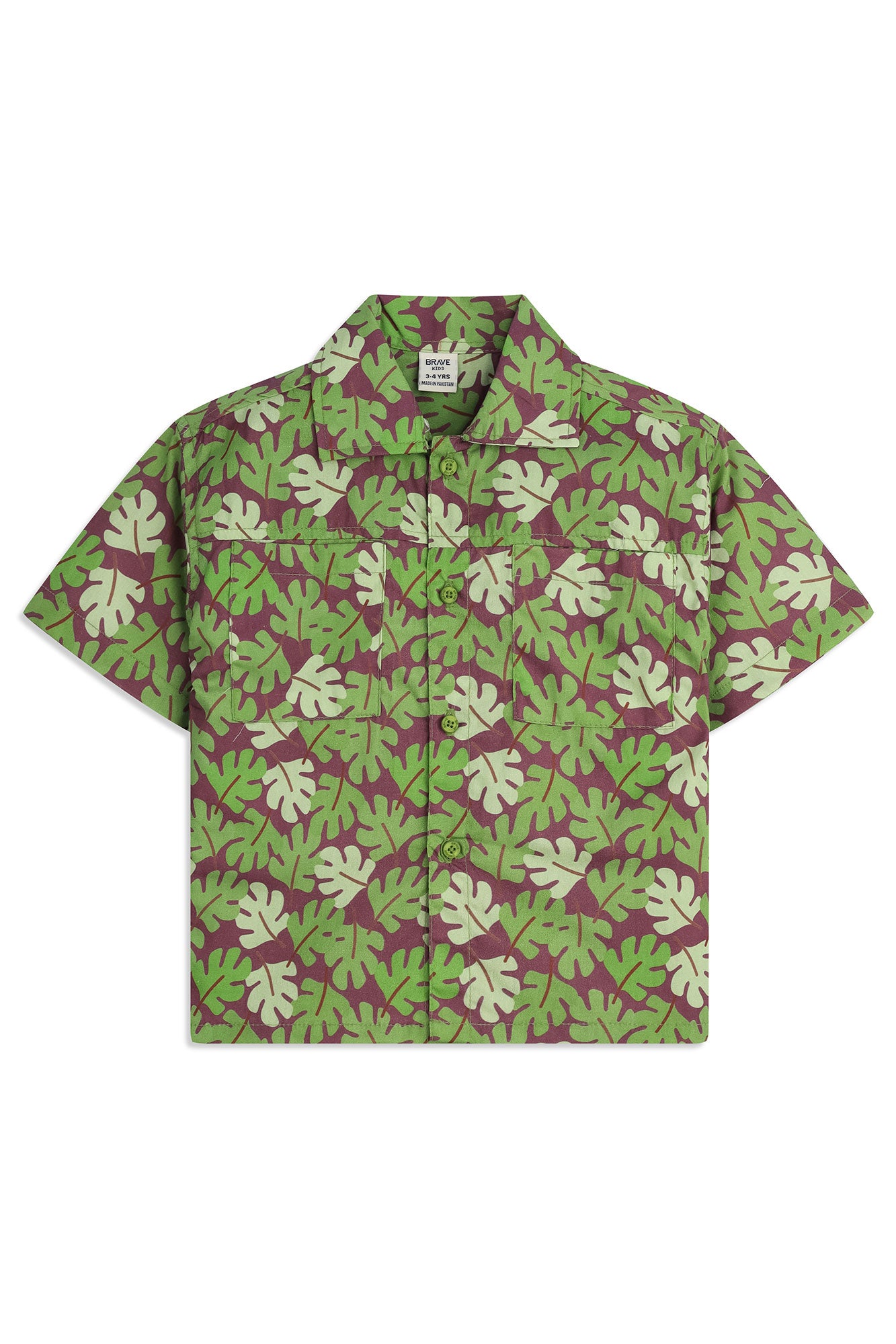 Boys' Tropical Monstera Leaf Shirt