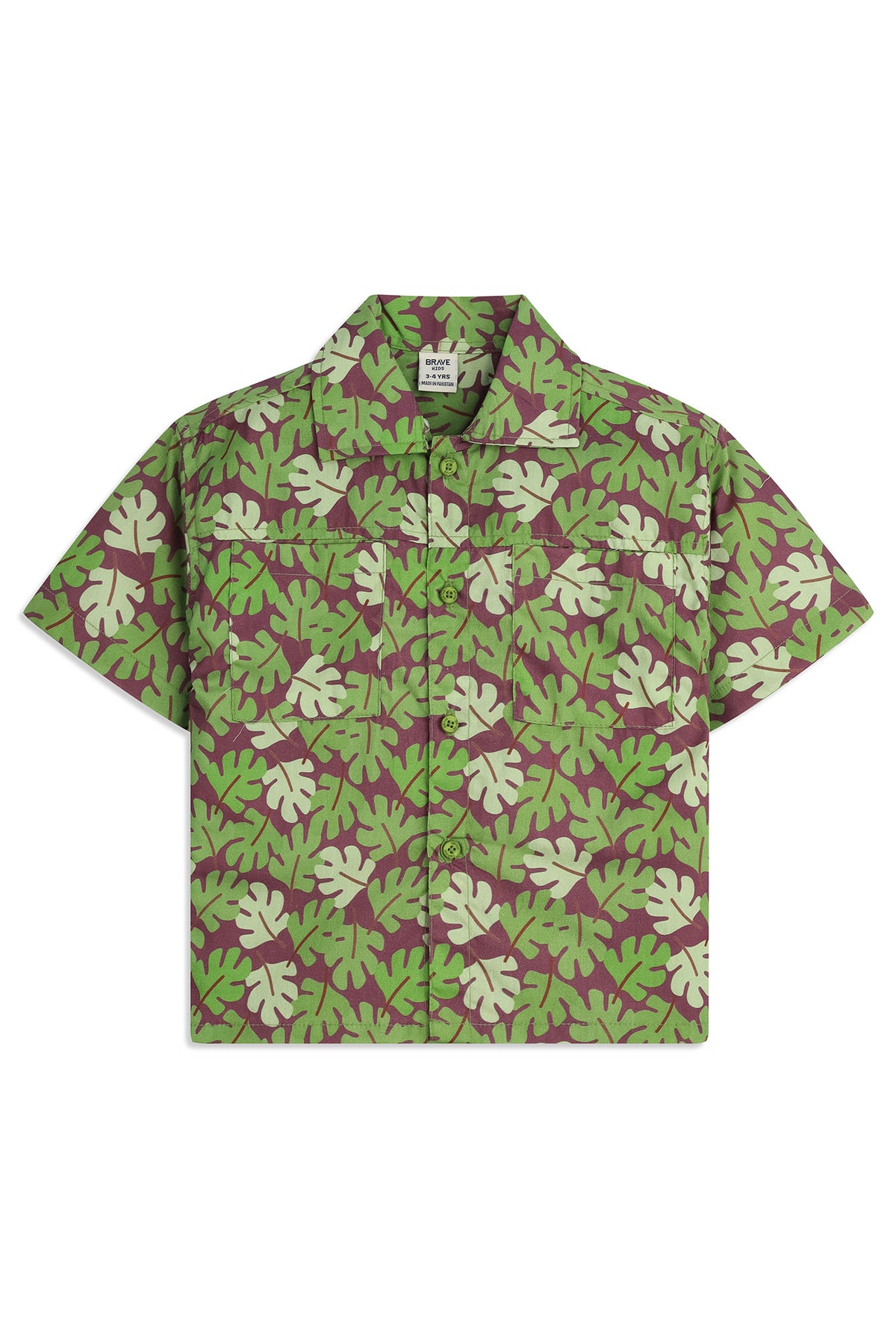 Boys' Tropical Monstera Leaf Shirt