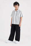 BOY'S VERTICAL STRIPED  BUTTON-DOWN SHIRT