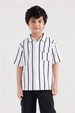 BOY'S VERTICAL STRIPED  BUTTON-DOWN SHIRT