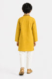 Boys' Mustard Striped Kurta