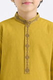 Boys' Mustard Striped Kurta