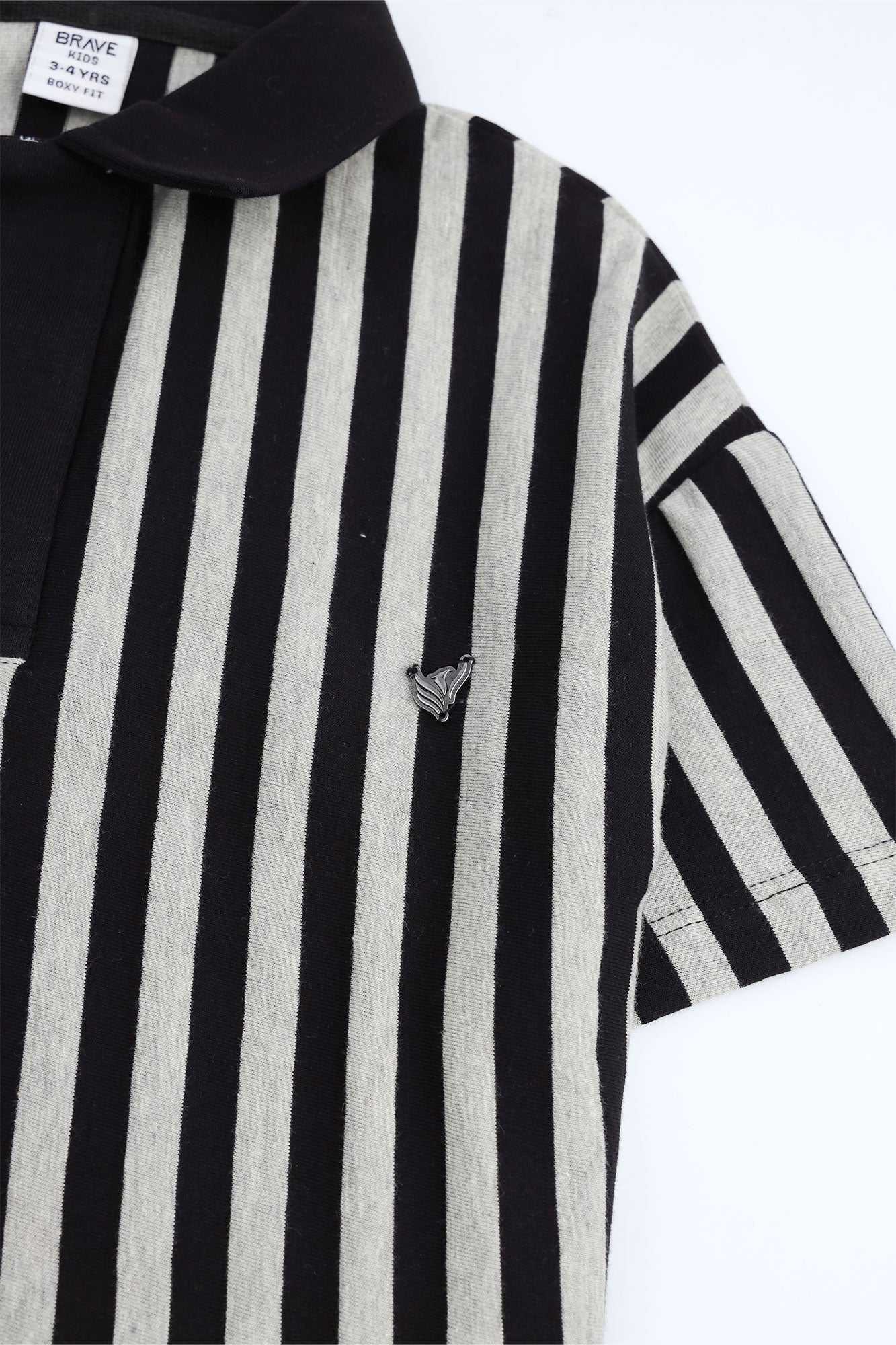 Boys' Vertical Stripe Boxy Polo