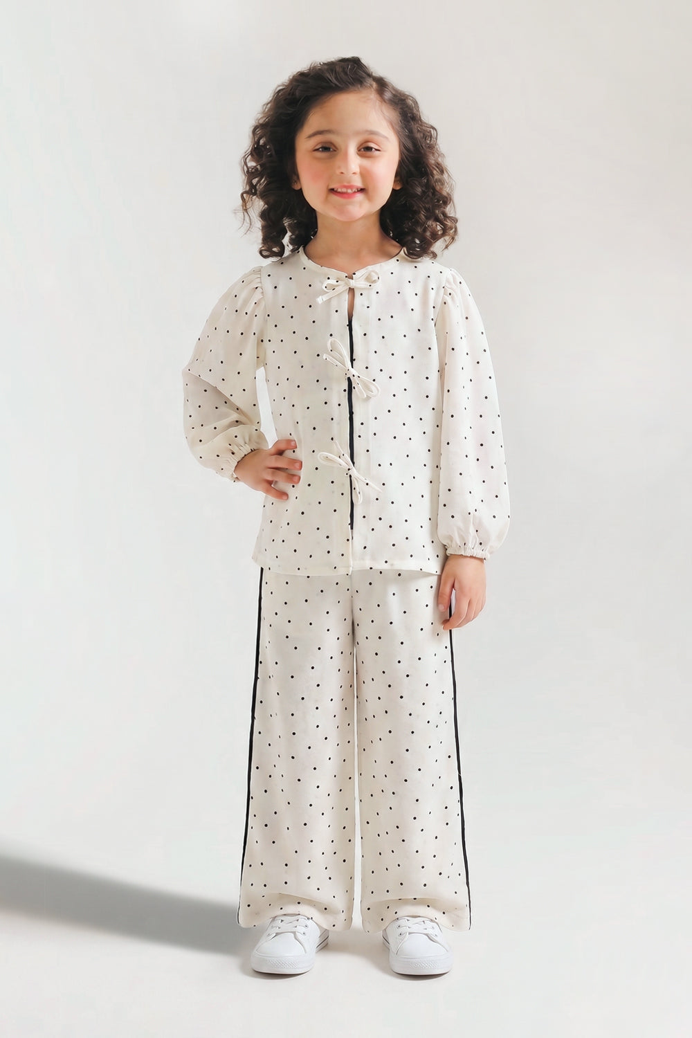 POLKADOT CORD SET - WH