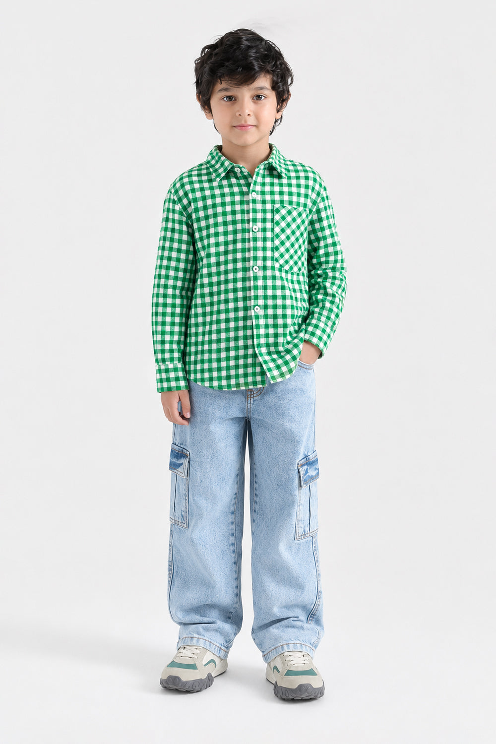 BUTTON DOWN CHECKERED SHIRT