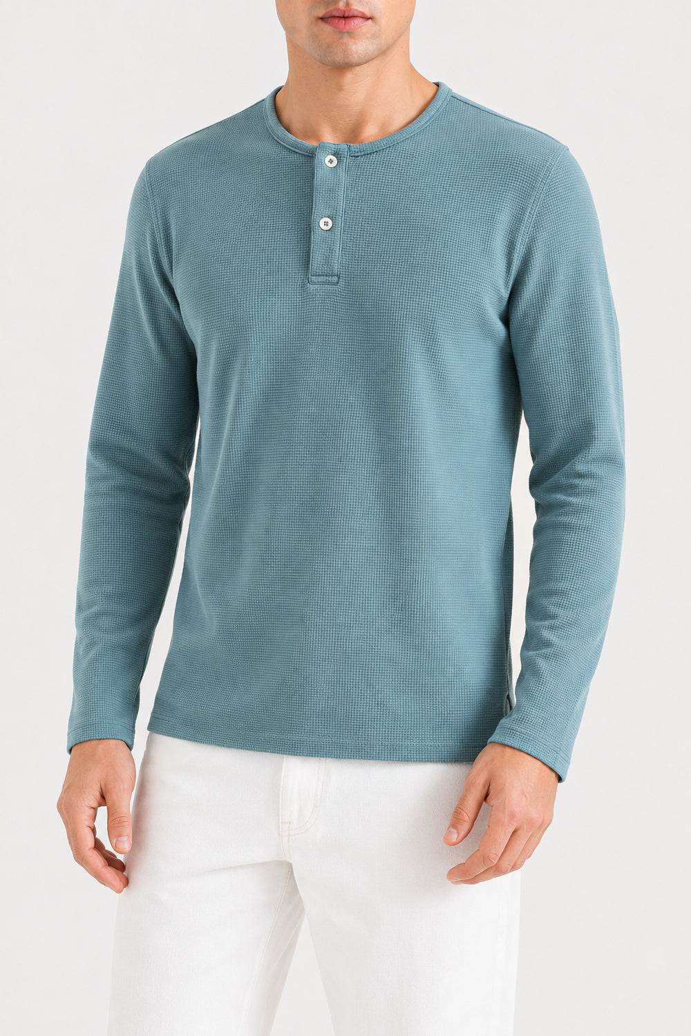 TEXTURED HENLEY  T-SHIRT