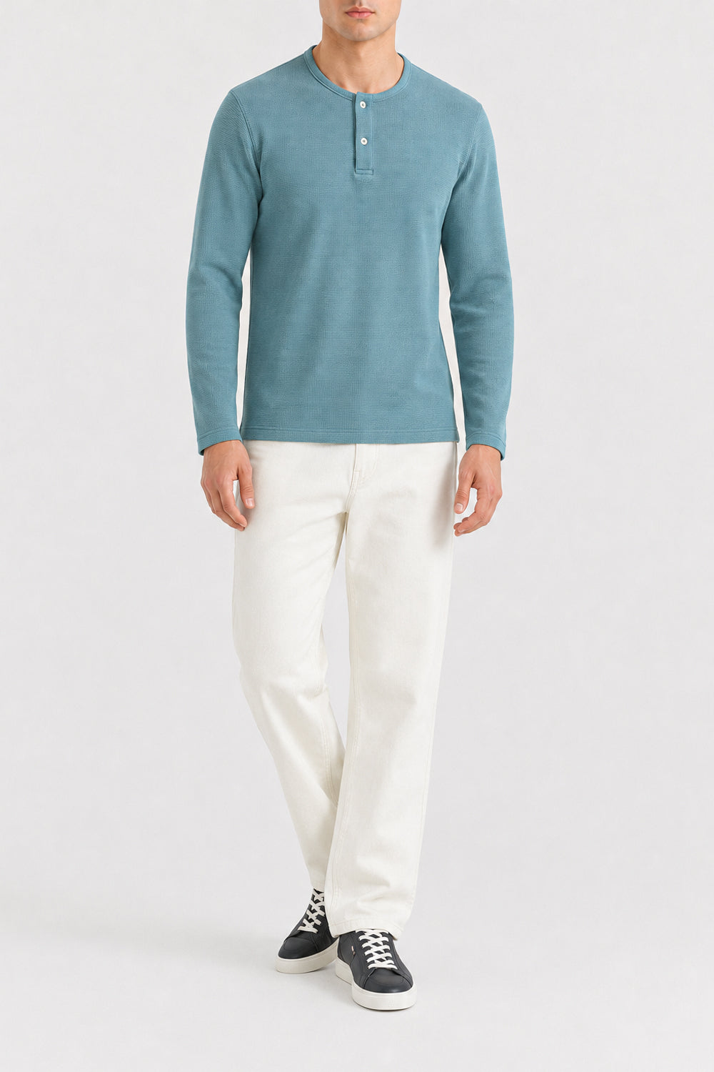 TEXTURED HENLEY  T-SHIRT